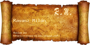 Ravasz Milán névjegykártya